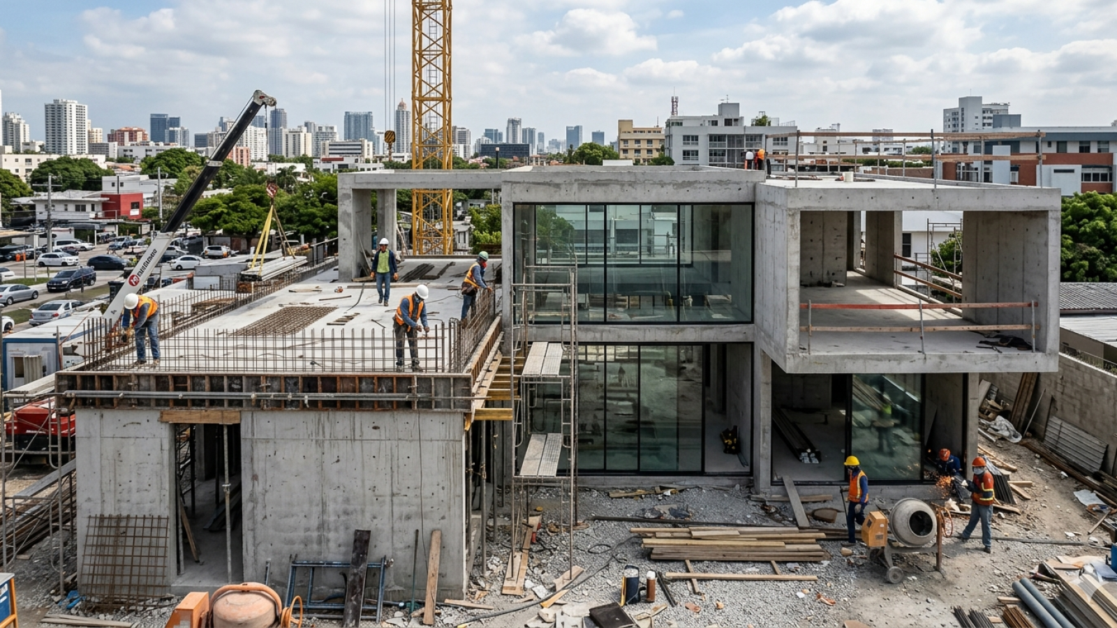 chantier maison moderne