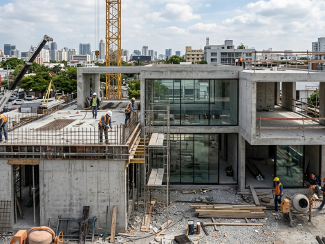 chantier maison moderne