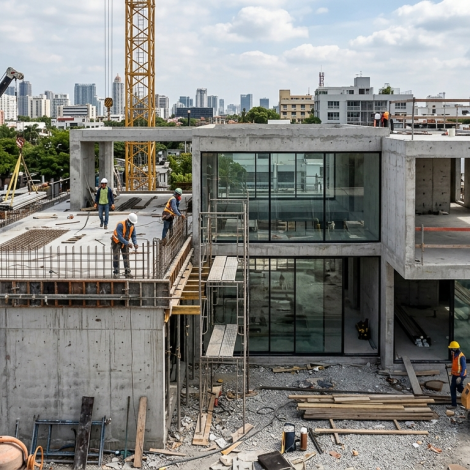 chantier maison moderne